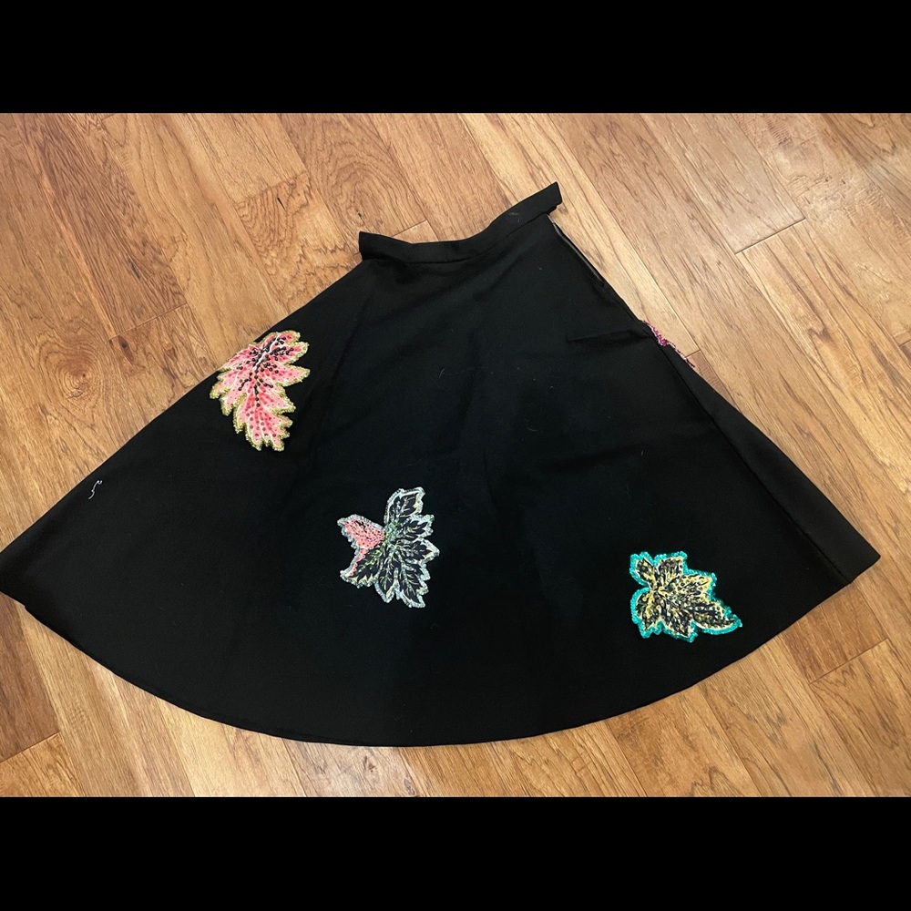 1950s repo felt appliqué skirt